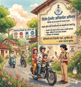 अब पहन ले हेलमेट,  26 अप्रैल से 10 मई तक चलेगा जिले में पुलिस का विशेष अभियान